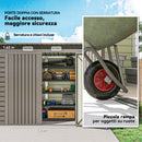 Capanno Porta Attrezzi 249x121x183 cm con 2 Prese d'Aria e Chiavistello in Acciaio Grigio Chiaro      
