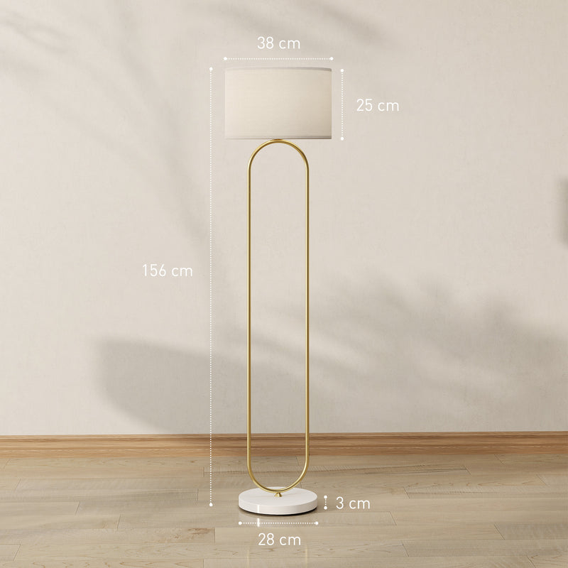 Lampada da Terra Moderna Design ad Arco Ø38x156 cm in Metallo e Tessuto Oro  