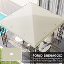 Copertura per Gazebo Pergola 298L x 298P cm in Tessuto Oxford 600D Bianco Crema   