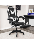 Sedia Gaming con Poggiapiedi in Similpelle Bianco
