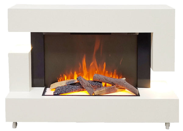 Cheminée de Sol Électrique Effet Flamme 1500W Milano Blanc acquista