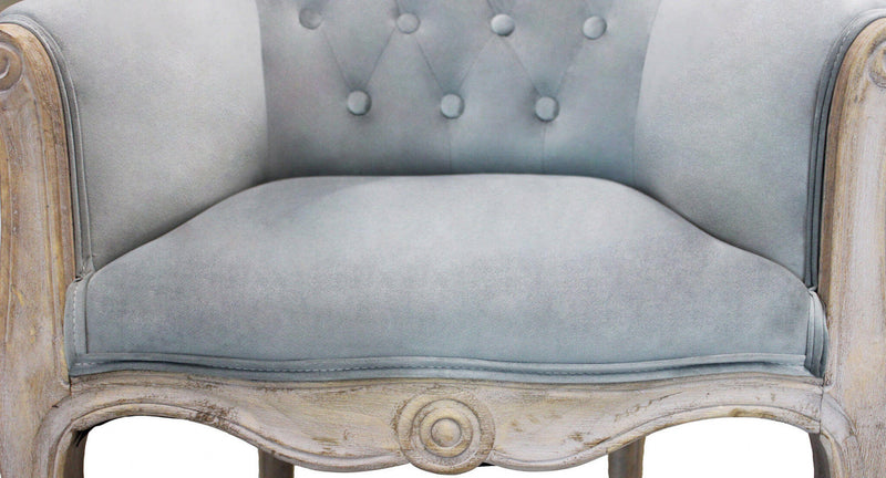 Poltrona Coreen in Velluto Grigio 61x61x71 h cm in Legno Grigio