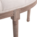 Panca Semicircolare Imbottita in Legno 140,5x51x48 cm  Beige