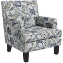 Poltroncina Retrò 71x74x82,5 cm in Tessuto con Finitura a Borchie e Fantasia a Fiori
