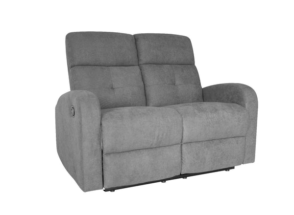Canapé inclinable 2 places avec repose-pieds 130x85x100 cm en tissu gris sconto