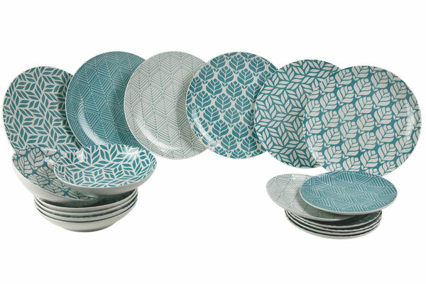 Service de Table 18 Pièces en Porcelaine Multicolore VdE Tivoli 1996 Feuille de Bali online