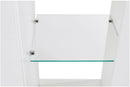 Credenza con 2 Ante 3 Cassetti e Ripiani in Vetro a Giorno 180x40x80 cm Essential 2A 3C Bianco Lucido  
