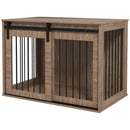 Cuccia per Cani Grandi Casetta con Porta Scorrevole per Interno 98x58x61 cm in Legno Marrone