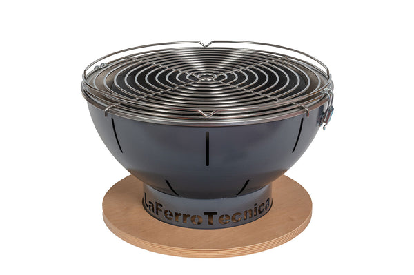 Barbecue a Carbonella Ø41x25 cm Smile in Acciaio Grigio Martellato sconto