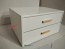 Comodino 2 Cassetti in Legno 45x35x59,5 cm Toby Bianco Seconda Scelta
