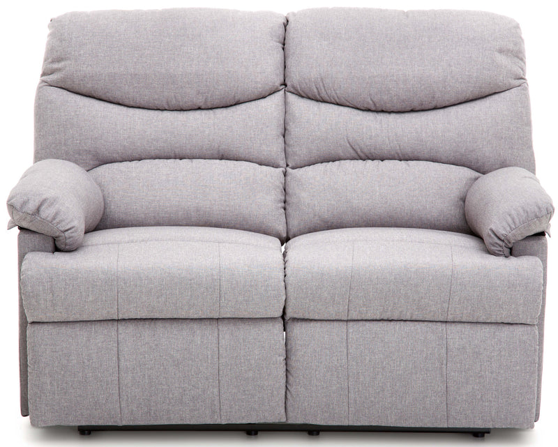 Divano Divanetto 2 Posti con Reclinatore Manuale in Tessuto Karol Grigio