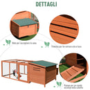 Pollaio Gabbia per Galline da Esterno 221x145x81 cm in Legno 