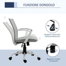 Sedia Ergonomica e Girevole da Ufficio in Tessuto Grigio 61x61x89-99 cm