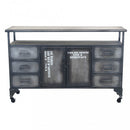 Mobile Emeric 132,5x37,5x82 h cm in Acciaio Grigio