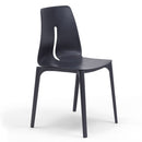 Set 4 Sedie Impilabili 85x50x51 cm in Polipropilene e Fibra di Vetro Lisbona Antracite