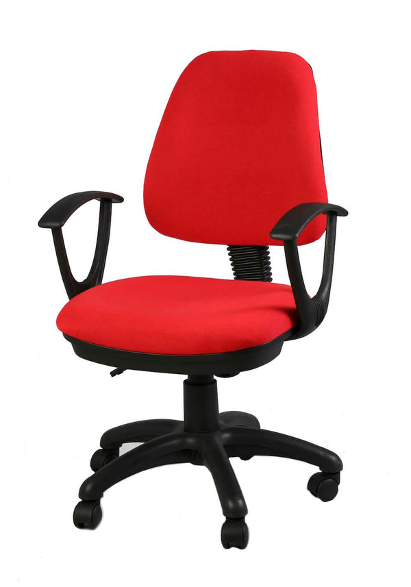 Chaise de bureau rouge avec accoudoirs et dossier haut Tosini Hz 052R sconto