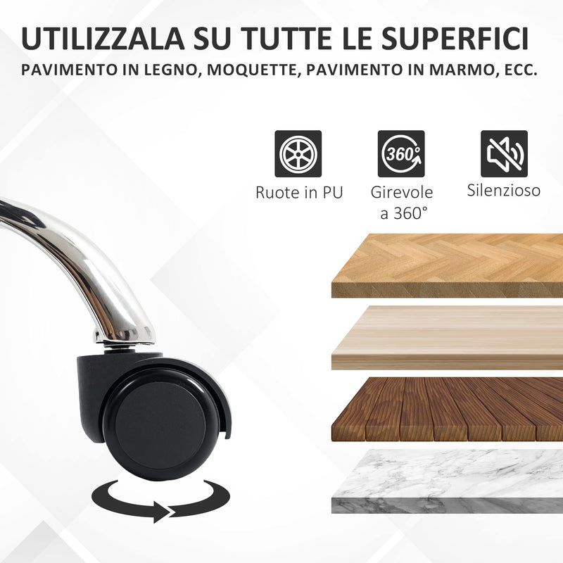 Sedia da Ufficio Reclinabile con Poggiapiedi Estraibile in Pelle PU Capacità 120 kg Nero      