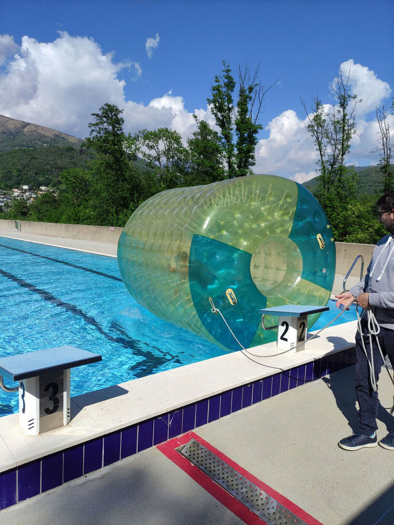 Rullo Acquatico Zorbing 2 Persone 280x240x180 cm Senza Pompa in PVC Giallo      