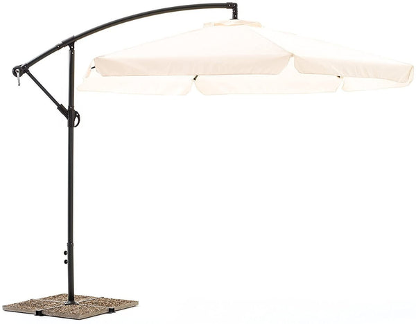 Parasol de Jardin Décentralisé Ø3m à frange Ecru online