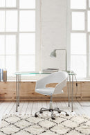 Scrivania Rondò 120x60 in Vetro Bianca