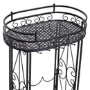 Cantinetta Portabottiglie con Portacalici 28,5x46x77,5 cm in Ferro Battuto  Nera