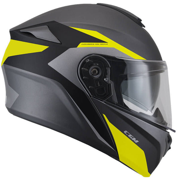 online Casque Intégral pour Scooter CGM Dresden Long Visor 508G Matt Fluo Yellow Différentes Tailles