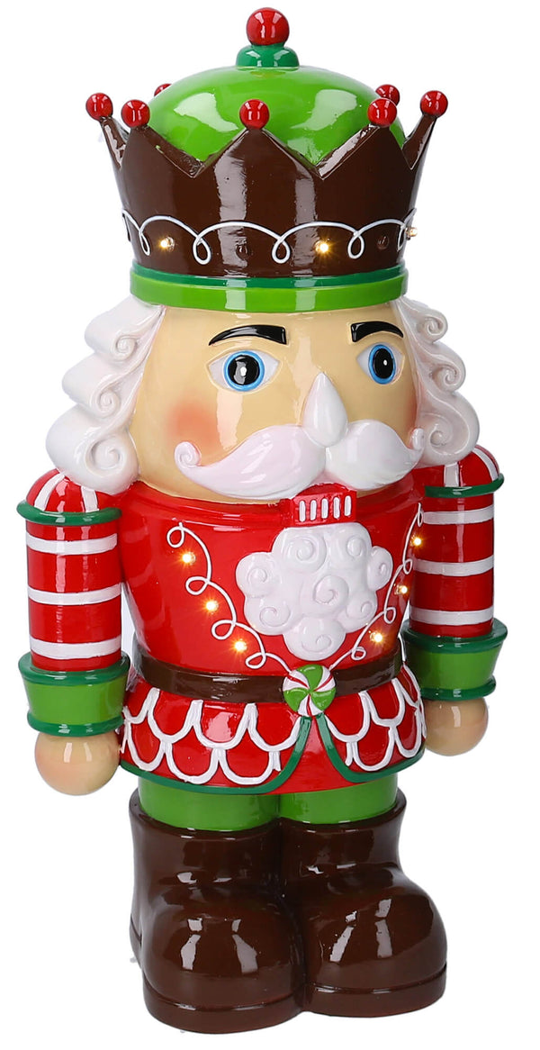 Casse-Noisette Soldat en Résine 26x18xh48 cm avec Décoration LED Vert Adami sconto