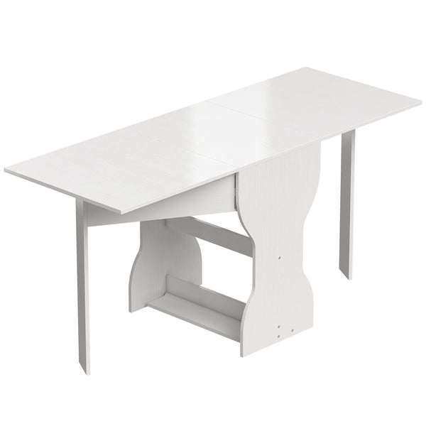 online Tavolo da Pranzo Pieghevole 160x60x75 cm per 4 Persone con Ripiano in Legno Bianco