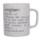 Tazza Zodiaco "vergine" Ø8x10 cm in Bone China VdE Tivoli 1996 Bianco