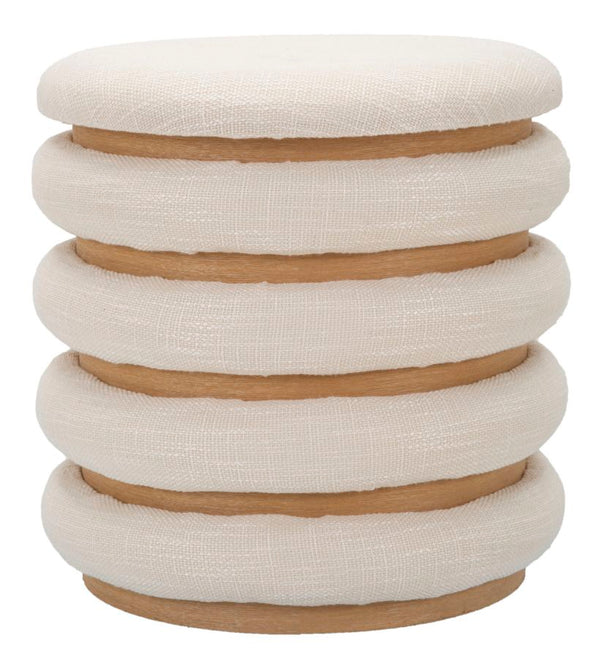 online Puff Damasco Line Ø40x42 cm in MDF e Spugna e Poliestere e Cotone Naturale