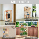 Portapiante Fioriera da Giardino 4 Ripiani 67x33x123 cm in Legno Naturale
