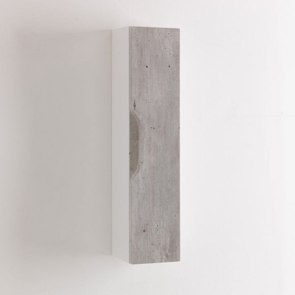 Pensile da Soggiorno 1 Anta Soft Close 17,5x16x78,2 cm TFT Belsk Bianco e Cemento