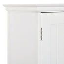 Pensile Mobile Bagno Sospeso con Armadietto a 2 Ante e Ripiano Aperto 60x20x70,5 cm in MDF Bianco 