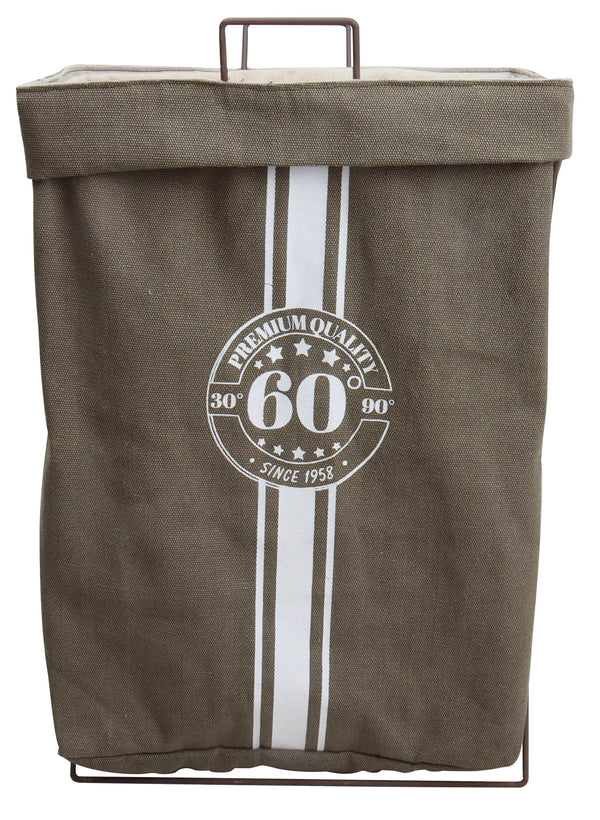 sconto Panier à Linge Pliable avec Anses 56x25x38 cm en Tissu et Métal Gris