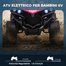 Quad Elettrico per Bambini ATV con Batteria Ricaricabile 6V Fari LED e Musica Rosa      