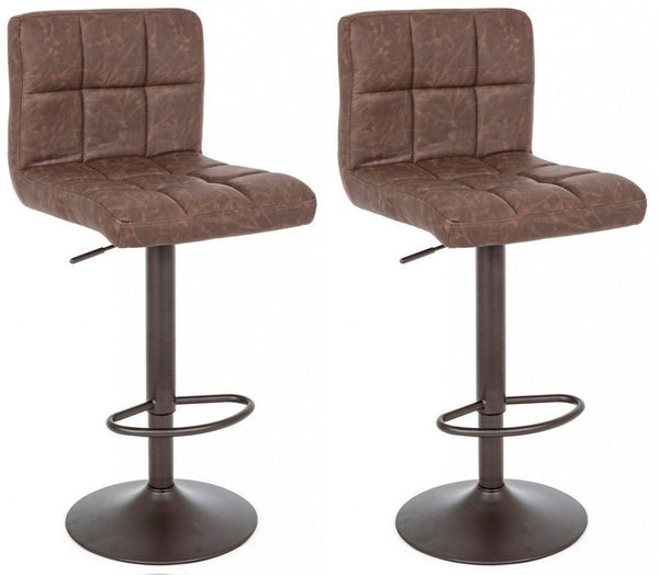 Lot de 2 tabourets de bar 42x51x92/113h cm Greyson Vintage Marron sconto
