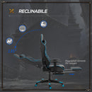 Sedia da Gaming Ergonomica 72x77x128-138 cm con Poggiapiedi in Similpelle Nero