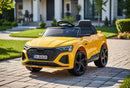 Macchina Elettrica per Bambini 12V Licenza Ufficiale Audi SQ8 E-Tron con Telecomando e Sedile Pelle Giallo