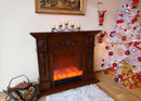Camino Elettrico da Pavimento 102x120x33 cm Effetto Fiamma 1500W Siena Marrone