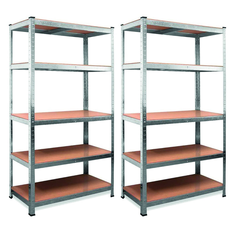 Set 2 Scaffalature Modulari 180x90x40 cm 5 Ripiani max 875 Kg in Metallo e MDF