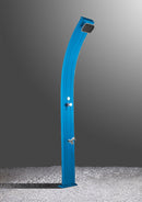 Doccia Solare da Esterno Giardino 30L Miscelatore e Lavapiedi Arkema Spring Fascia Inox Champagne Bronze