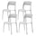 Lot de 4 Chaises Empilables 85x45x56 cm en Polypropylène et Fibre de Verre Kate Blanc