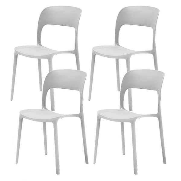 Lot de 4 Chaises Empilables 85x45x56 cm en Polypropylène et Fibre de Verre Kate Blanc online