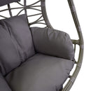 Amaca Dondolina da Giardino 95x95x19,3 cm in Polyrattan Lincoln Grigio