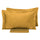 Housse de couette double avec sac et taies d'oreiller unies Garrini Clarice Gold