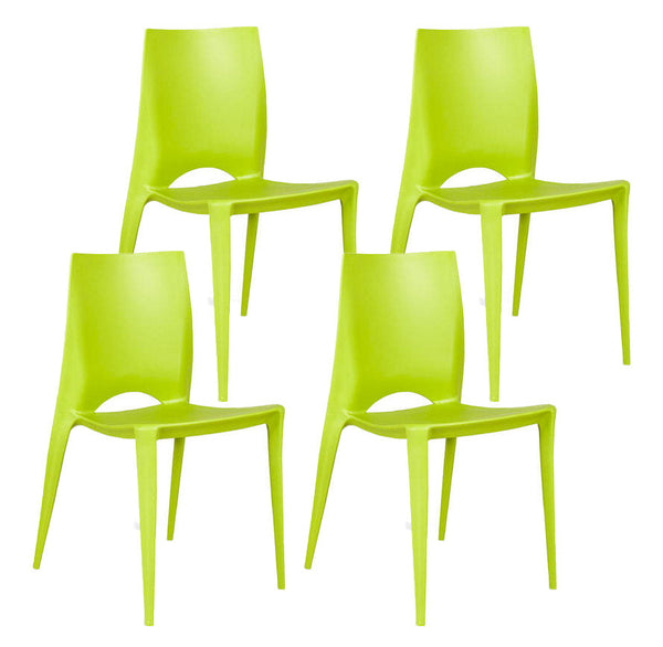sconto Lot de 4 chaises 41x44xH84 cm en polypropylène Denise Vert