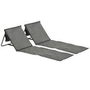 Set 2 Sdraio 142x51x40 cm Pieghevoli con Tasca Resistente Acqua in Tessuto Oxford Grigio      