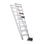 Echelle d'Appui en Bois 8 Marches H200 cm Haut Laqué Blanc