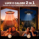 Riscaldatore Sospeso da Esterno 2000 W 42x42x11,5 cm con LED Controllo APP Telecomando e Touch e Timer in Metallo Nero      