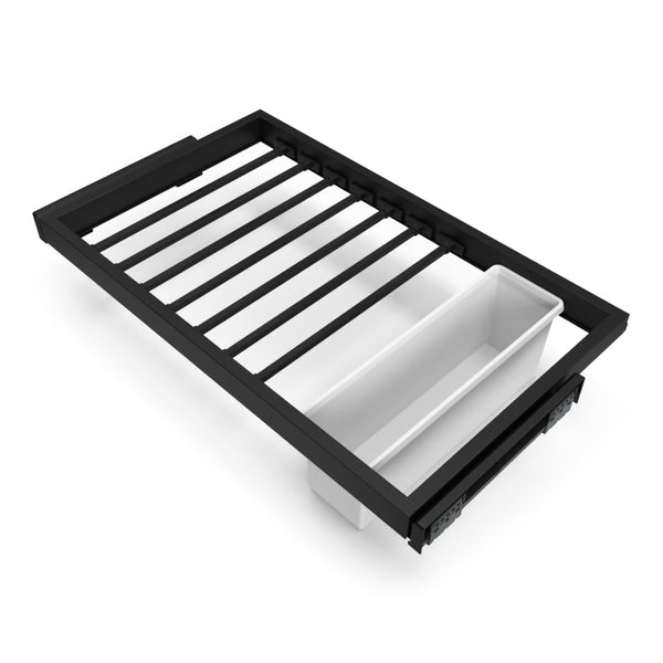 Kit de 7 tringles à pantalons et plateau penderie 800 mm en acier Emuca noir online